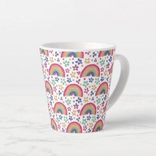Rainbows & Flowers Latte Mok