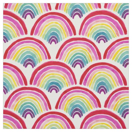 RAINBOWS FOREVER Colorful LGBTQ Pride Scallop Stof (Swatch)