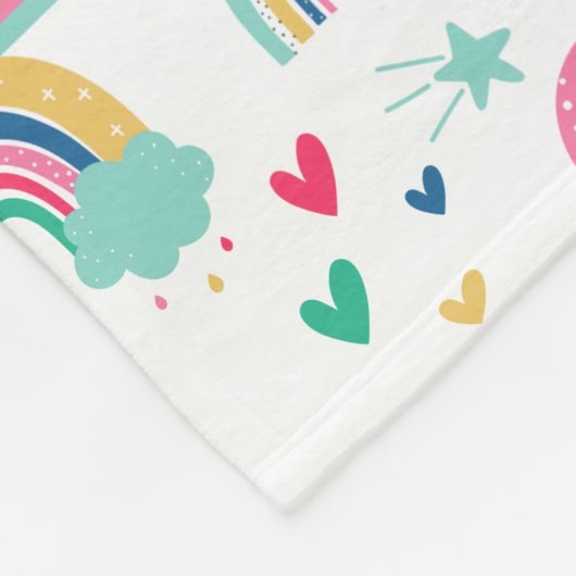 Rainbows, gepersonaliseerd fleece deken (Hoek)