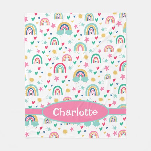 Rainbows, gepersonaliseerd fleece deken (Voorkant)