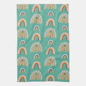 Rainbows hand-getekende doodle style Boho Scandi Theedoek (Verticaal)