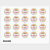 Rainbows Harten en Stippen Meisjes Verjaardag Ronde Sticker (Vel)