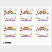 Rainbows Harten en Stippen Meisjes Verjaardag Vierkante Sticker (Vel)
