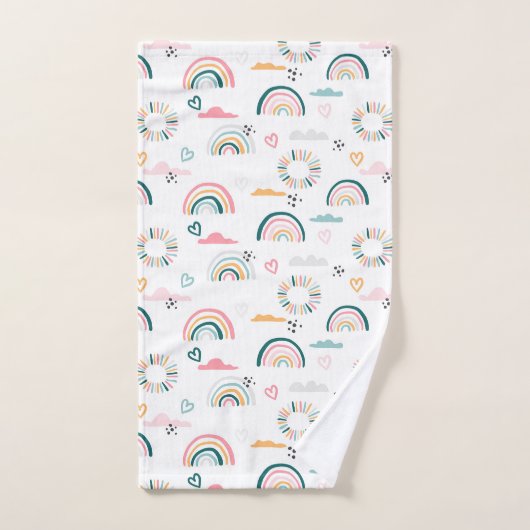 Rainbows & Hearts Patroon Bad Handdoek (Handdoek)