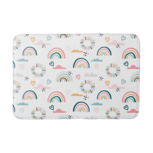 Rainbows & Hearts Patroon Badmat