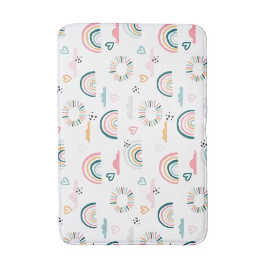 Rainbows & Hearts Patroon Badmat (Voorkant Verticaal)