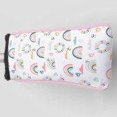Rainbows & Hearts Patroon Golfheadcover (Voorkant)