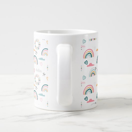 Rainbows & Hearts Patroon Grote Koffiekop (Achterkant)
