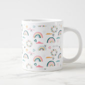 Rainbows & Hearts Patroon Grote Koffiekop (Rechts)