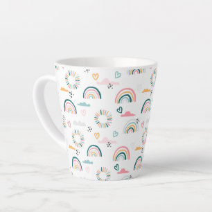Rainbows & Hearts Patroon Latte Mok
