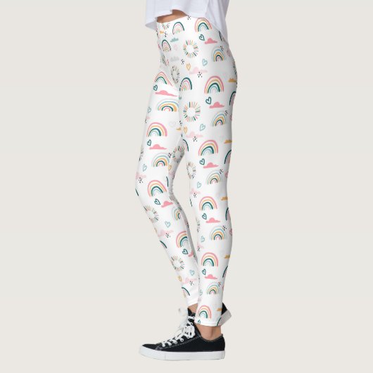 Rainbows & Hearts Patroon Leggings (Links)