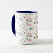 Rainbows & Hearts Patroon Mok (Voorkant links)