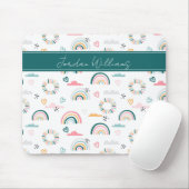 Rainbows & Hearts Patroon Muismat (Met muis)