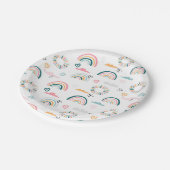 Rainbows & Hearts Patroon Papieren Bordje (Gekanteld)