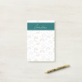 Rainbows & Hearts Patroon Post-it® Notes (Op bureau)