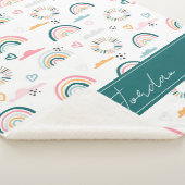 Rainbows & Hearts Patroon Sherpa Deken (3/4)