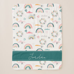 Rainbows & Hearts Patroon Sherpa Deken