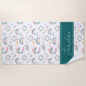 Rainbows & Hearts Patroon Strandlaken (Voorkant)