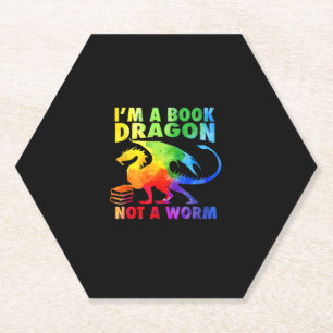 Rainbows I'm a Book Dragons Not a Worm LGBT Gay Kartonnen Onderzetters