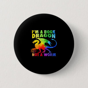 Rainbows I'm a Book Dragons Not a Worm LGBT Gay Ronde Button 5,7 Cm