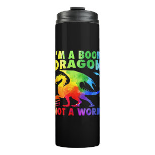 Rainbows I'm a Book Dragons Not a Worm LGBT Gay Thermosbeker
