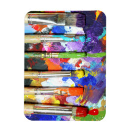 Rainbows in uitvoering verfborstel fotografie magneet