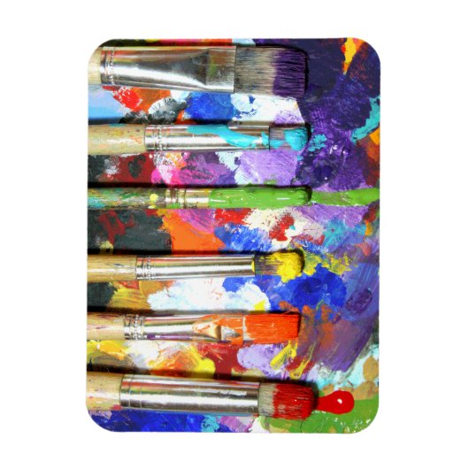 Rainbows in uitvoering verfborstel fotografie magneet (Verticaal)