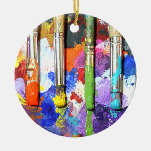 Rainbows in Voortdurende fotografie van de penseel Keramisch Ornament (Voorkant)