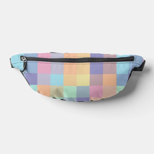 Rainbows Pastel Kleuren Buffel Check Plaid jaren 9 Heuptasje (Liggend)