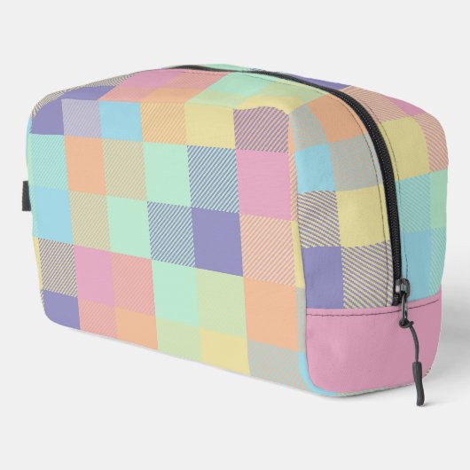 Rainbows Pastel Kleuren Buffel Check Plaid jaren 9 Toilettasje (Rechterhoek)