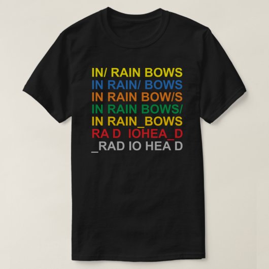 Rainbows - RADIOHEAD-tekst Essential T-Shirt (Design voorkant)