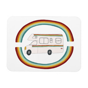 Rainbows Retro RV Whimsical Camping Motorhome Magneet