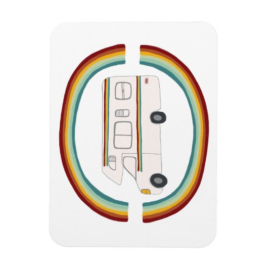 Rainbows Retro RV Whimsical Camping Motorhome Magneet (Verticaal)