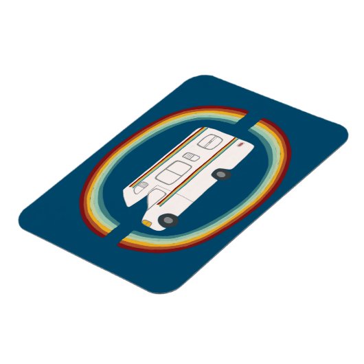Rainbows Retro RV Whimsical Camping Motorhome Magneet (Linkerzijde)