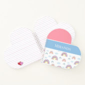 Rainbows Roze Blauw Gepersonaliseerde Typografie Notitieboek (Binnen)