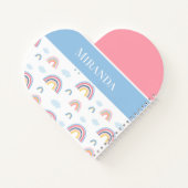Rainbows Roze Blauw Gepersonaliseerde Typografie Notitieboek (Achterkant)