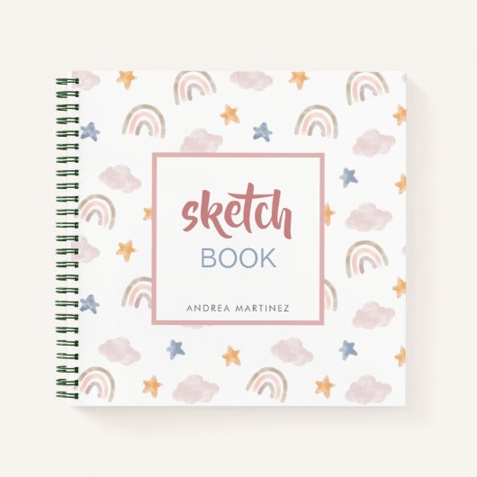 Rainbows Sketchbook, Waterverf van de Cute and Whi Notitieboek (Voorkant)