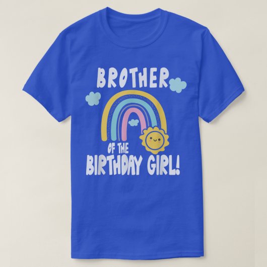 Rainbows & Sunshine Party Brother of the Birthday T-shirt (Design voorkant)