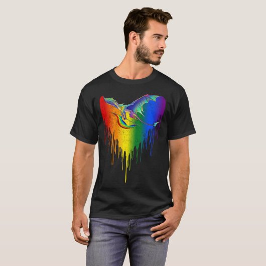 Rainbows tekent het hart op basis van lesgeld voor t-shirt (Voorkant volledig)