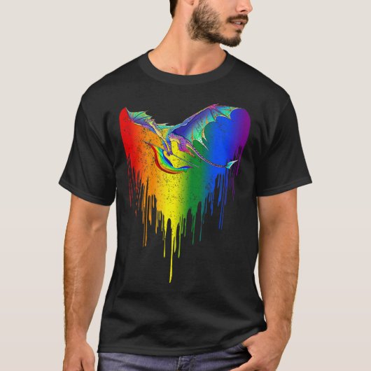 Rainbows tekent het hart op basis van LGBT Gay Les T-shirt (Voorkant)