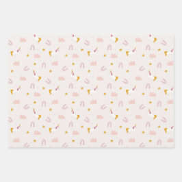 Rainbows Unicorn Wrapping Paper Sheet Set van 3