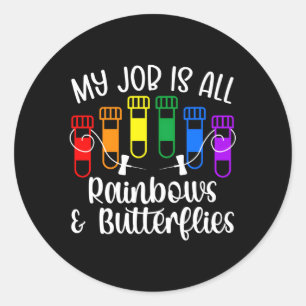 Rainbows vlinders flebotomist flebotomie tech ronde sticker