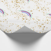 Rainbows, wolken en stangen cadeaupapier (Hoek)