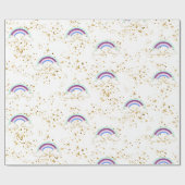 Rainbows, wolken en stangen cadeaupapier (Vlak)