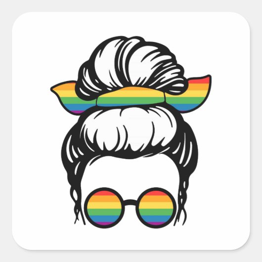 Rainbows zien vierkante sticker (Voorkant)