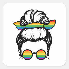 Rainbows zien vierkante sticker