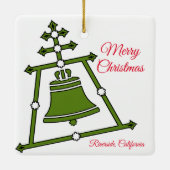 Raincross - Corinne Renee Design w/Merry Kerstmis Keramisch Ornament (Achterkant)