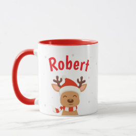 Raindeer Santa Personaliseer Christmas Coffee Mok