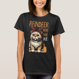 Raindeer was uitverkocht - grappige kat met gewei t-shirt