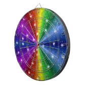 Raindops en Sterren op Regenboog Dartbord (Voorkant Rechts)